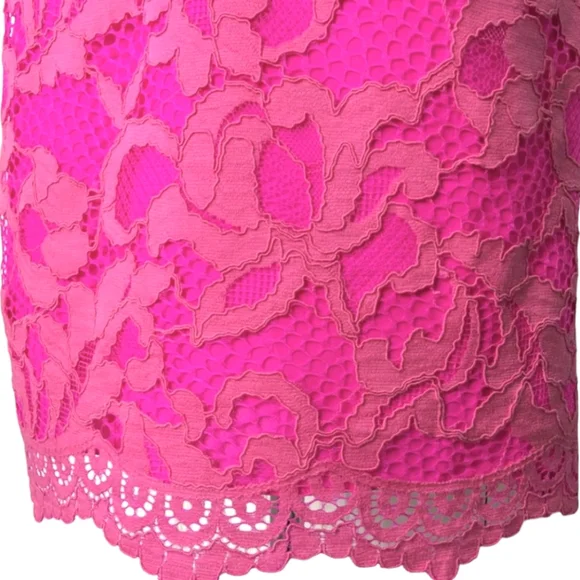 Lilly Pulitzer Hot Pink Lace Peplum Dress XS Summer Cocktail Party - Picture 9 of 11
